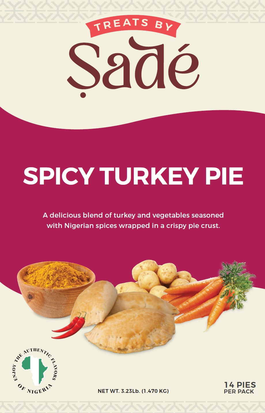 Spicy Turkey Sade's Pie (14-Pies or 4-Pies)